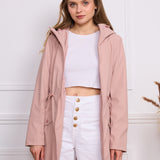 Veste imperméable effet gomme à cordon S3802