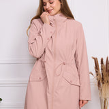 Veste imperméable effet gomme à cordon S3802