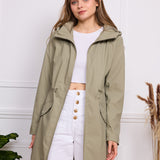 Veste imperméable effet gomme à cordon S3802