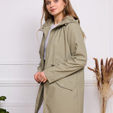 Veste imperméable effet gomme à cordon S3802