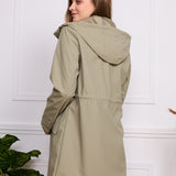 Veste imperméable effet gomme à cordon S3802