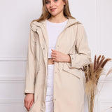 Veste imperméable effet gomme à capuche S3805