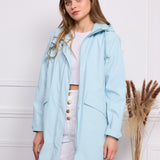 Veste imperméable effet gomme à capuche S3805