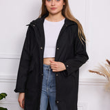 Veste imperméable effet gomme à capuche S3805