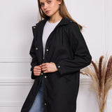 Veste imperméable effet gomme à capuche S3805