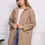 Veste imperméable effet gomme à capuche S3805