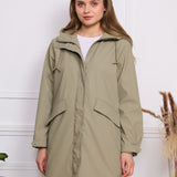 Veste imperméable effet gomme à capuche S3805