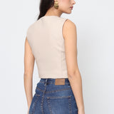 Gilet sans manches en similicuir Zoé