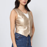 Gilet sans manches en similicuir Zoé