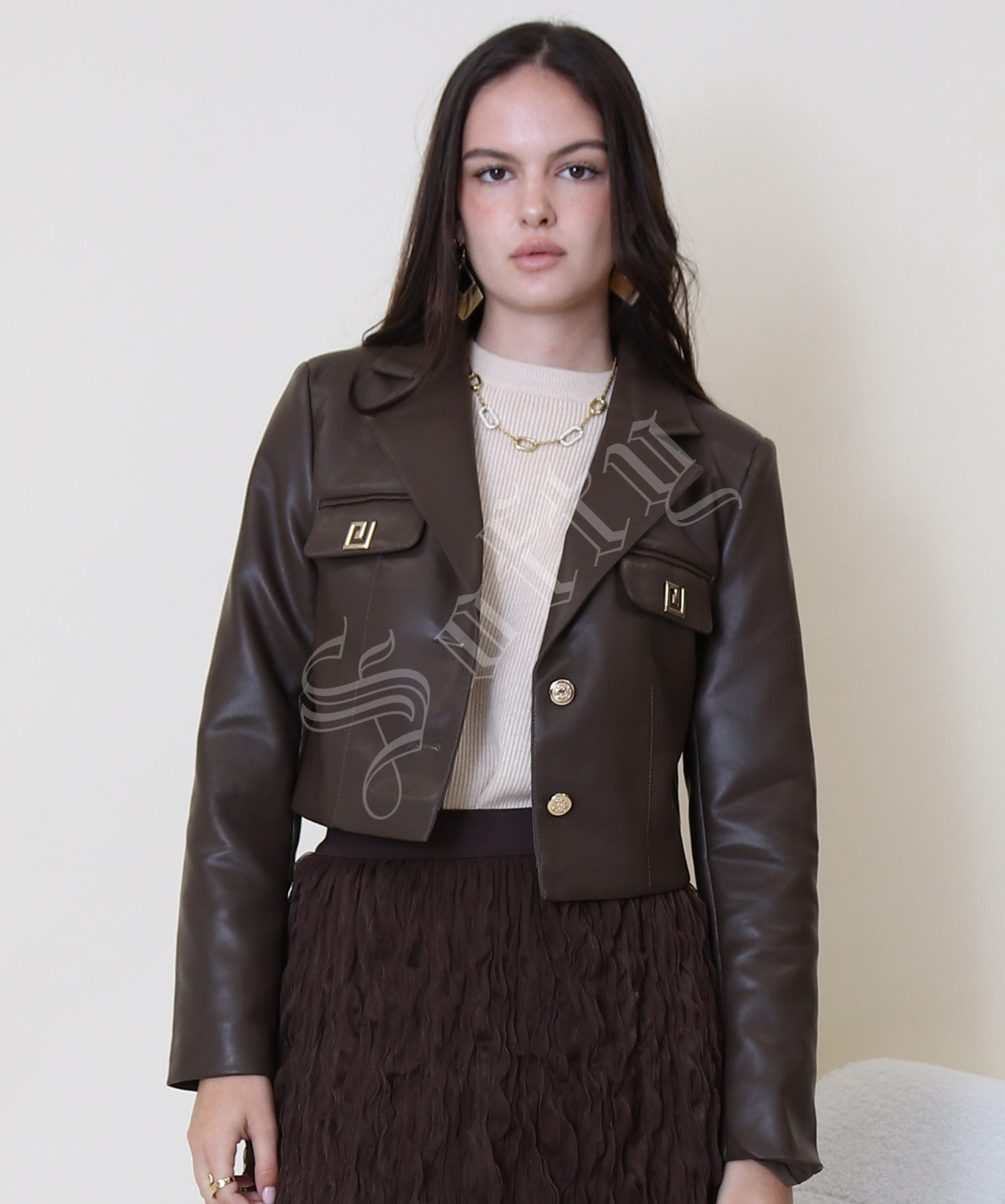 Veste en similicuir Maëna