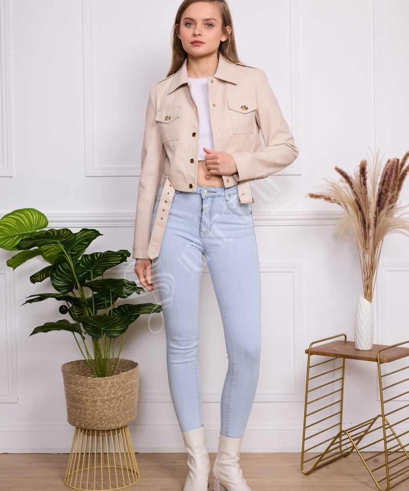 Veste en similicuir Melya