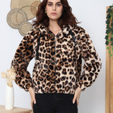 Veste en fausse fourrure léopard Cléa