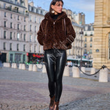 Veste en fausse fourrure léopard Cléa