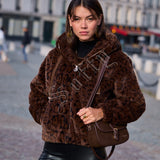 Veste en fausse fourrure léopard Cléa
