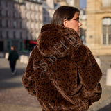 Veste en fausse fourrure léopard Cléa