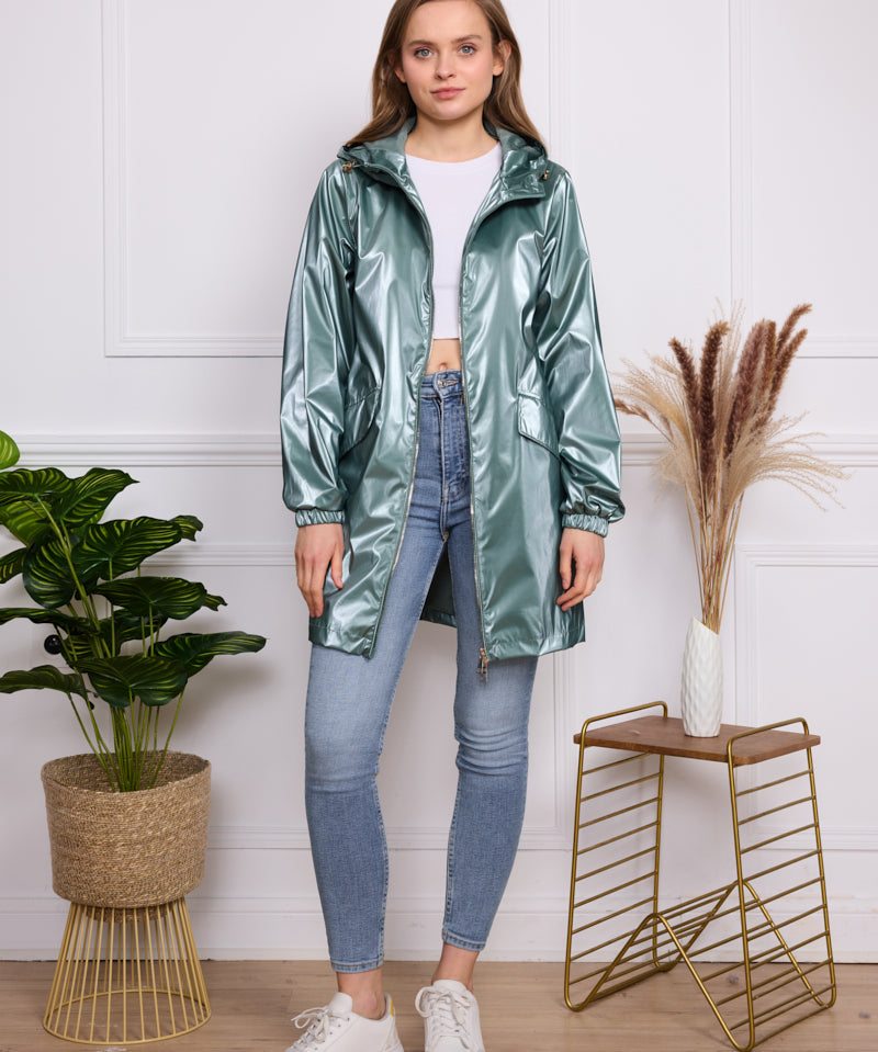 Parka imperméable effet irisé Leona