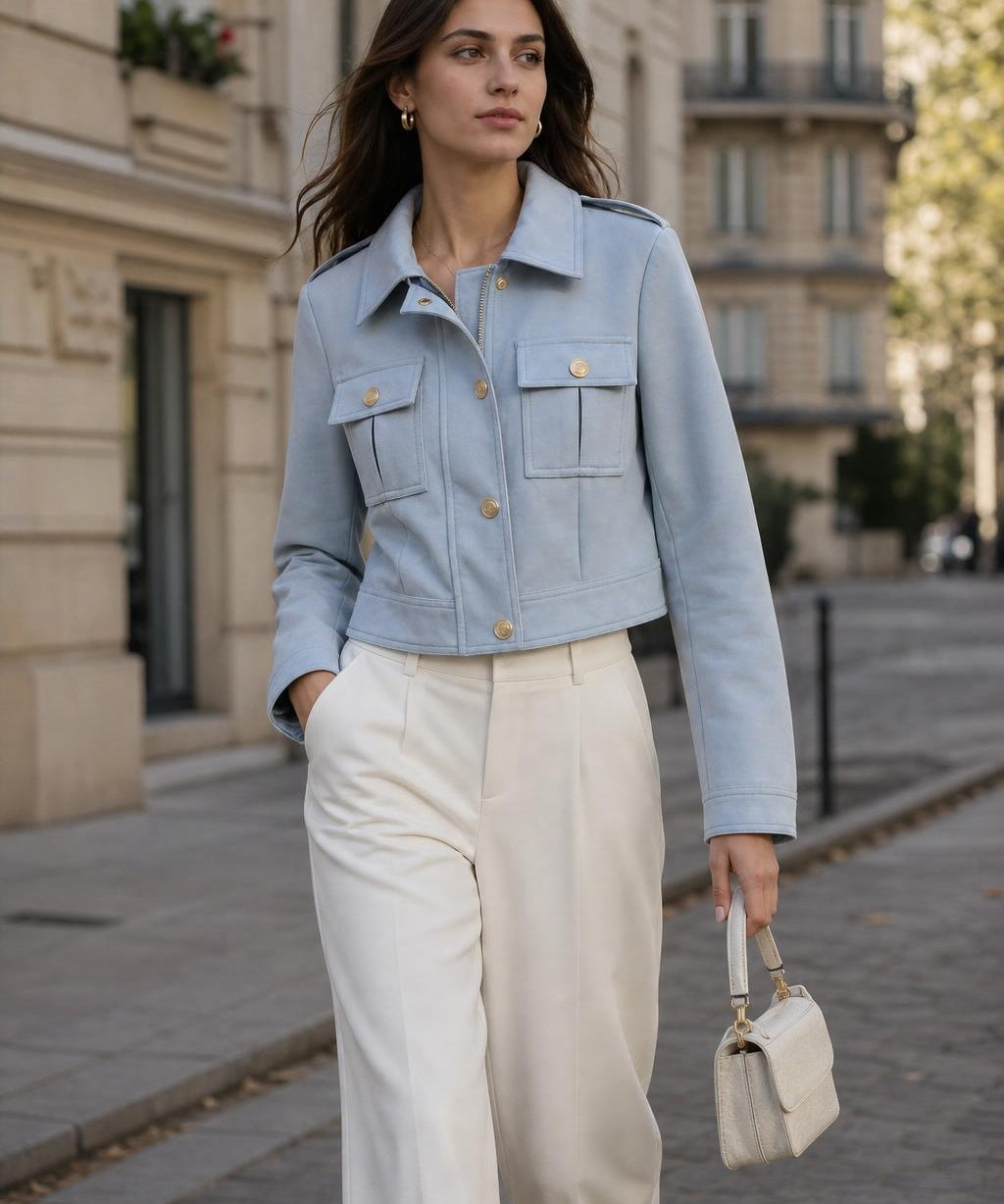 Veste simili daim zippée Ysaline