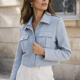Veste simili daim zippée Ysaline