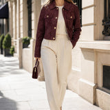 Veste simili daim zippée Ysaline