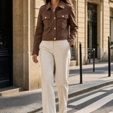 Veste simili daim zippée Ysaline
