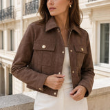Veste simili daim zippée Ysaline