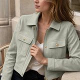 Veste simili daim zippée Ysaline
