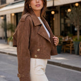 Veste trench effet daim Léonie