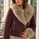 Veste suédine fourrée Marion