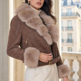 Veste suédine fourrée Marion