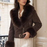 Veste suédine fourrée Marion