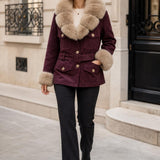 Veste saharienne suédine fourrée Marion