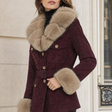 Veste saharienne suédine fourrée Marion