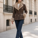 Veste saharienne suédine fourrée Marion