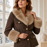 Veste saharienne suédine fourrée Marion