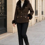 Veste saharienne suédine fourrée Marion