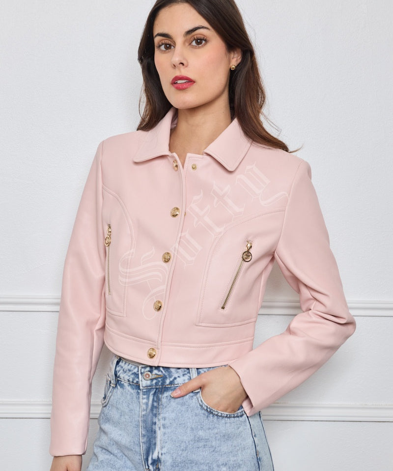 Veste courte en similicuir Maëlia