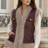 Gilet sans manches simili fourrure Ambre