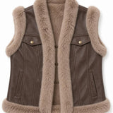 Gilet sans manches simili fourrure Ambre