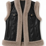 Gilet sans manches simili fourrure Ambre
