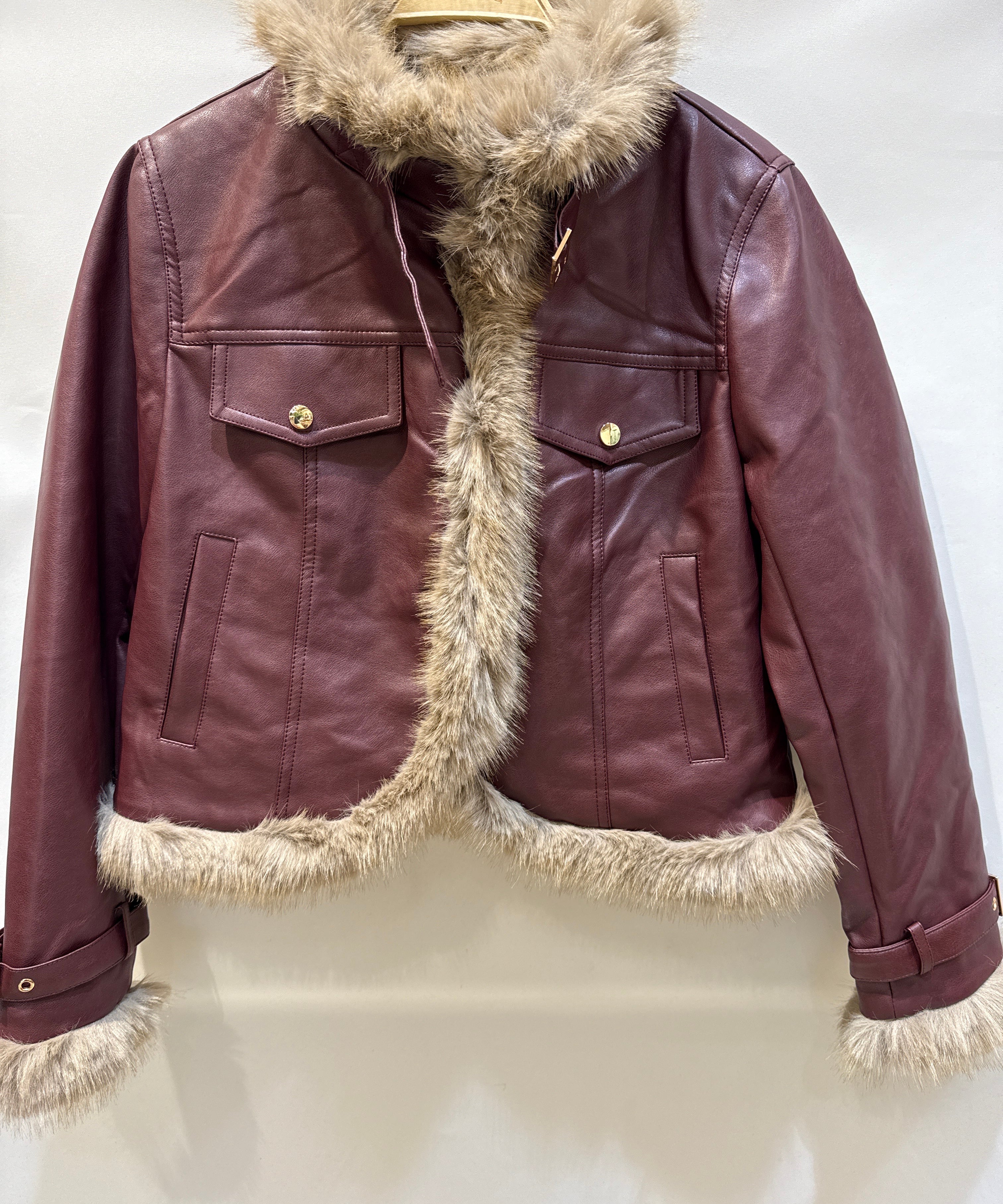 Veste aviateur doublée fausse fourrure Naomi