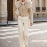 Blouson similicuir col fourre Stella