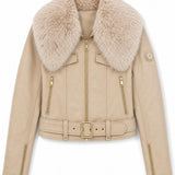 Blouson similicuir col fourre Stella