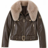 Blouson similicuir col fourre Stella