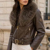 Blouson similicuir col fourre Stella