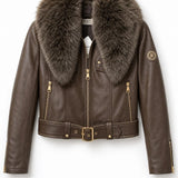 Blouson similicuir col fourre Stella
