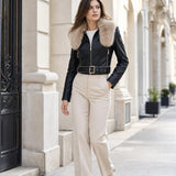 Blouson similicuir col fourre Stella