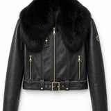 Blouson similicuir col fourre Stella