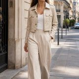 Veste similicuir boutonnée Eulalie