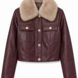 Blouson similicuir col fourré Romane
