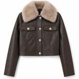 Blouson similicuir col fourré Romane